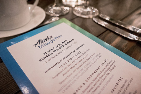 Alaska Airlines Russell Wilson Dinner held at Columbia Winery, Woodinville, WA